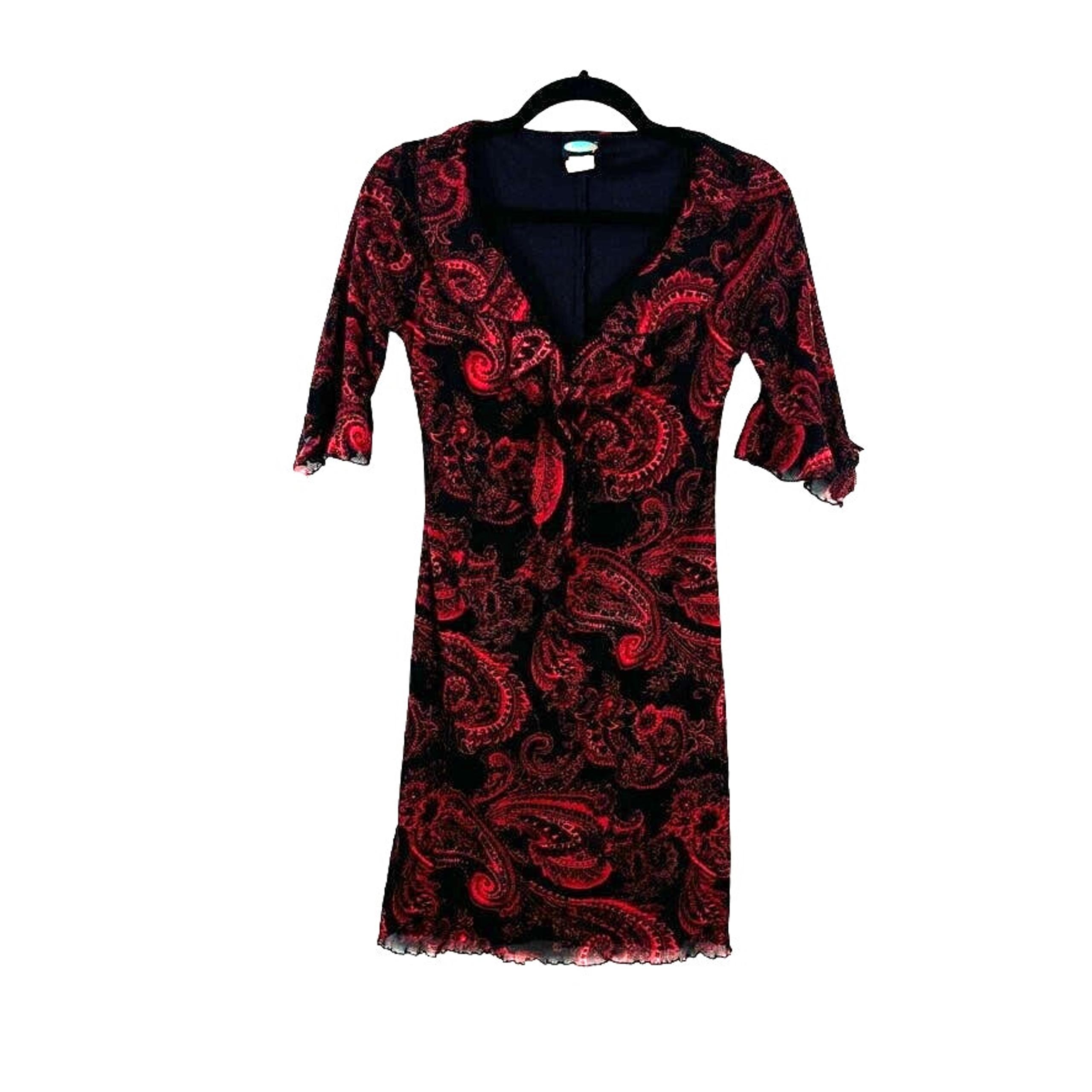 Vintage Y2K Paisley Print Dress - Size M