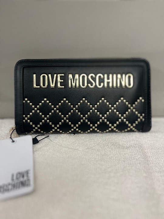 Love Moschino Black Wallet With Gold Studs NWT