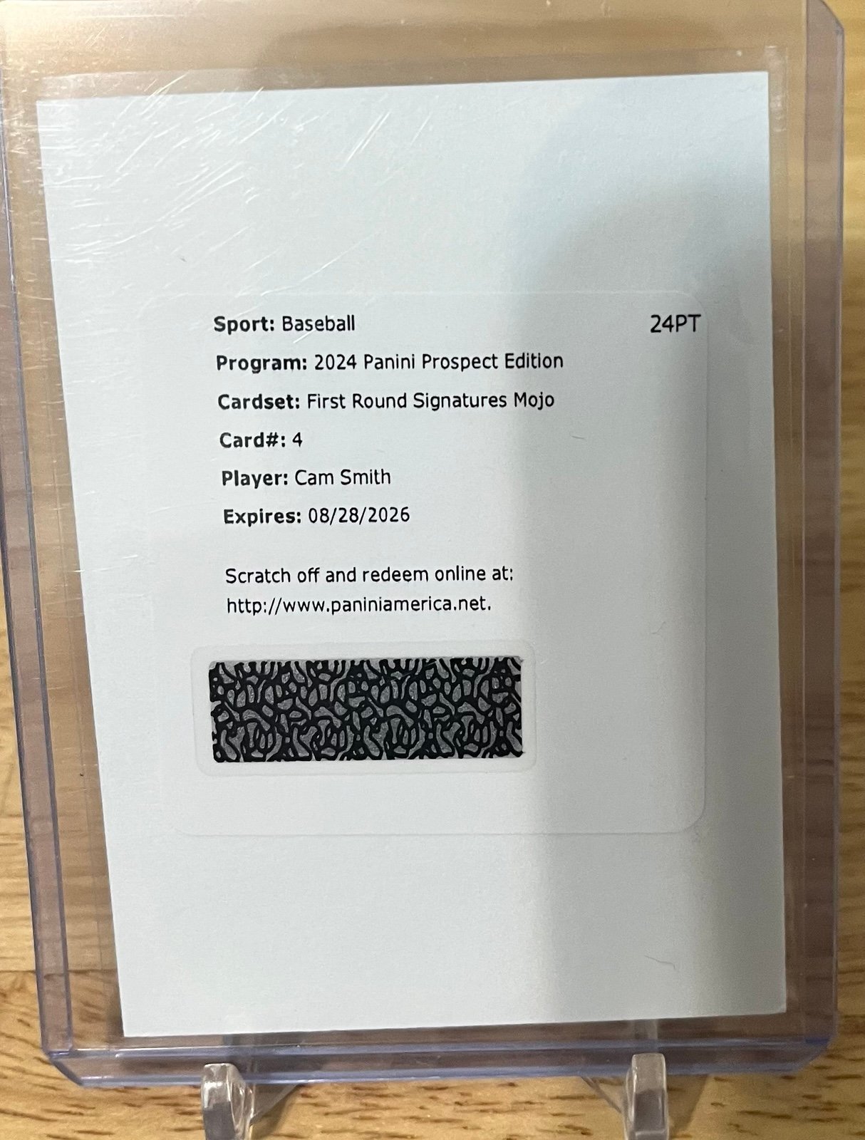 2024 Prospect Edition CAM SMITH First Round Signatures Mojo /25 REDEMPTION