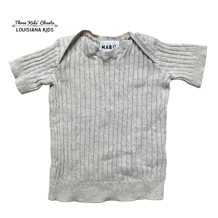 Mabli 6m Oatmeal Ribbed Top