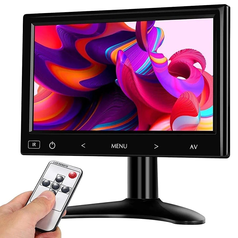 EM07K 7 Mini Monitor 1024x600 LCD Display with HDMI AV VGA for CCTV DVR DVD