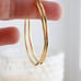14K Yellow Gold Large Twisted Hoop Earrings, 50mm
