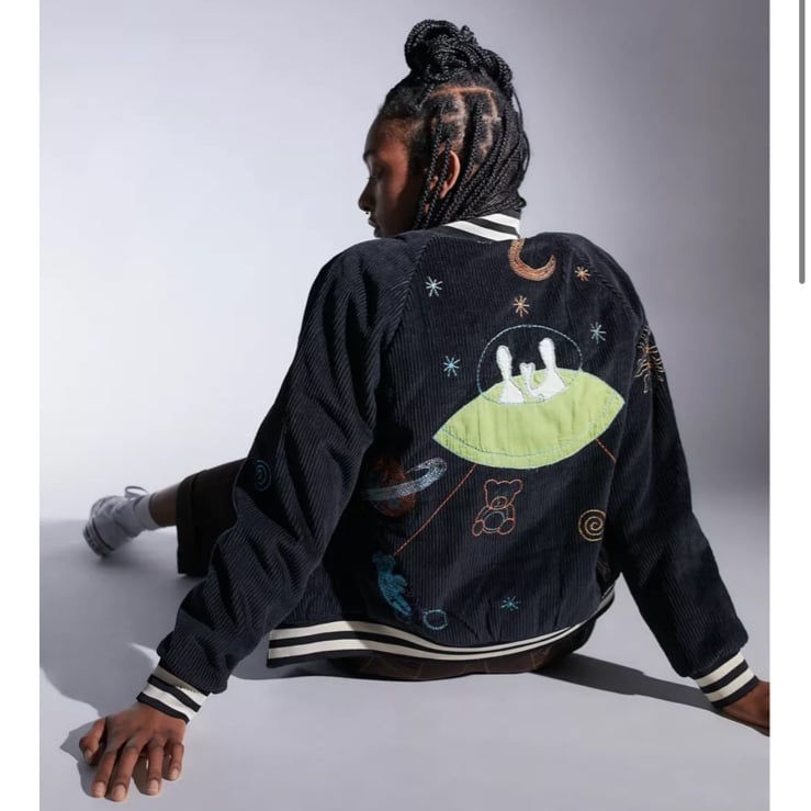 Urban Outfitters BDG Craft Varsity Bomber Jacket
