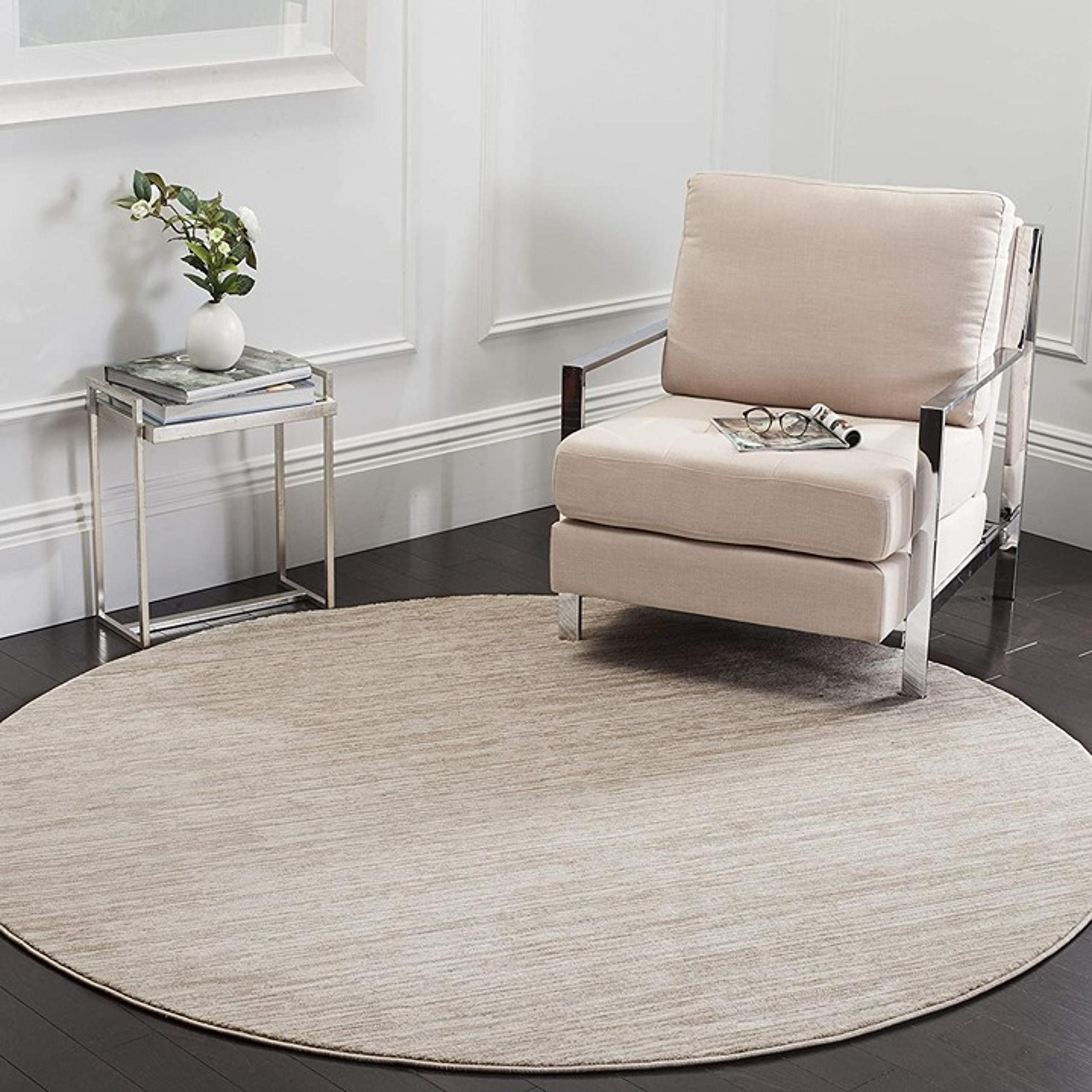 6'7"x6'7" Feet Safavieh Ivory Cream Beige Round Area Rug
