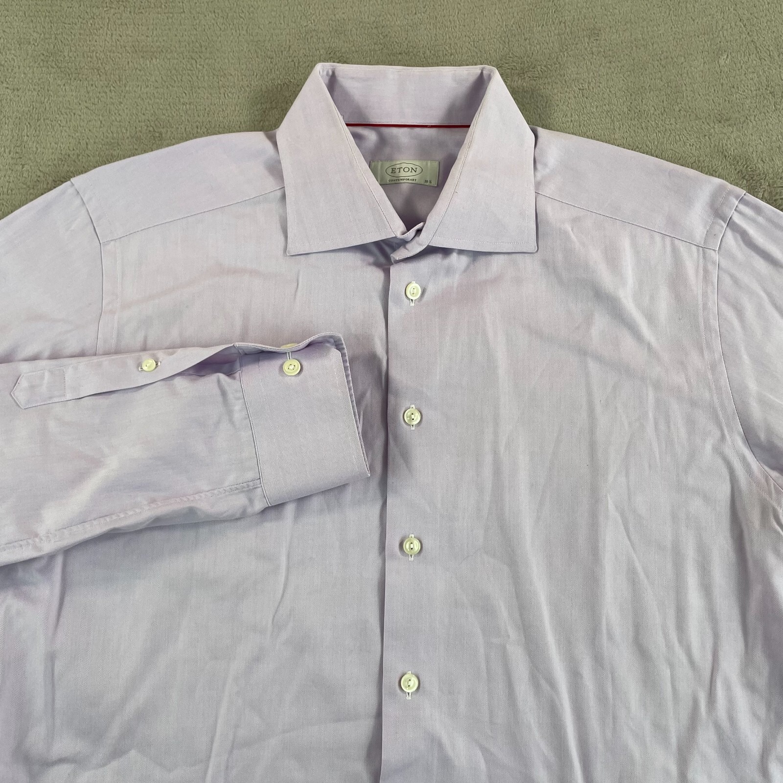 ETON Contemporary Dress Shirt Men 42 16.5 Large Lavender Designer Formal 270