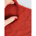Vintage Womens 10 Wool Waffle Knit Back Zip Turtleneck Sweater Orange