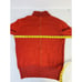 Vintage Womens 10 Wool Waffle Knit Back Zip Turtleneck Sweater Orange