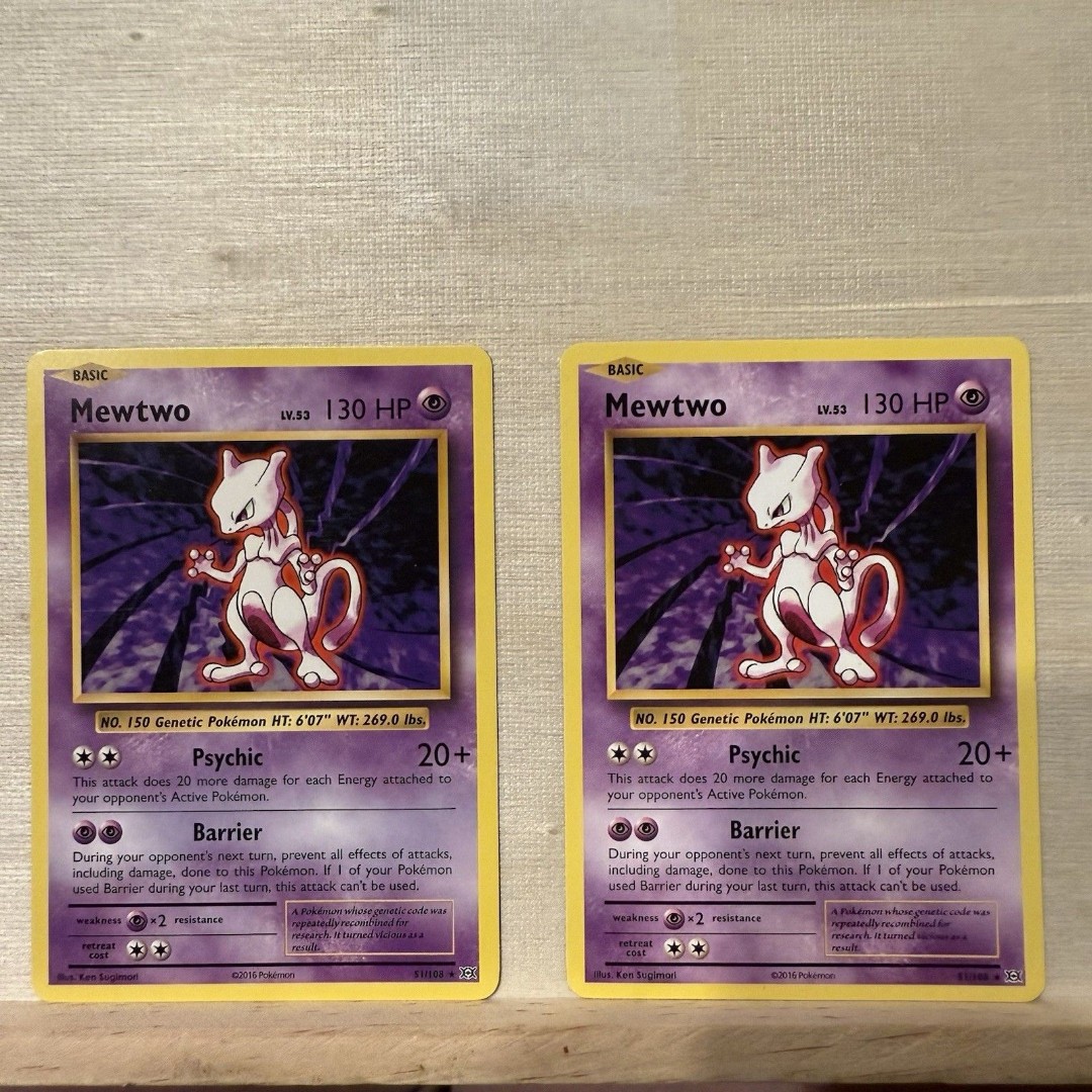 Evolutions Mewtwo Pokémon Card 51/108 Cracked Ice
