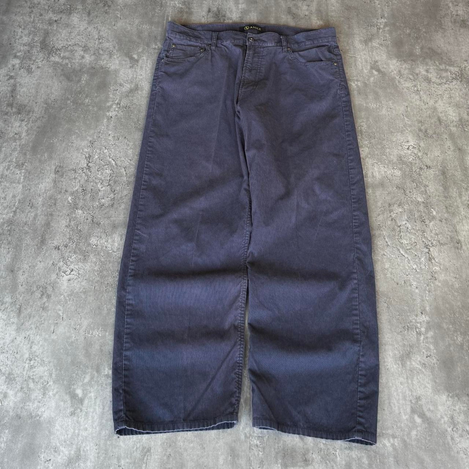 Vintage Y2K Aigle Tonal Blue Corduroy Casual Dress Pants