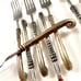 Flatware Stainless Coiled Bronze Service for 8 • 40 Pieces INDIA VINTAGE