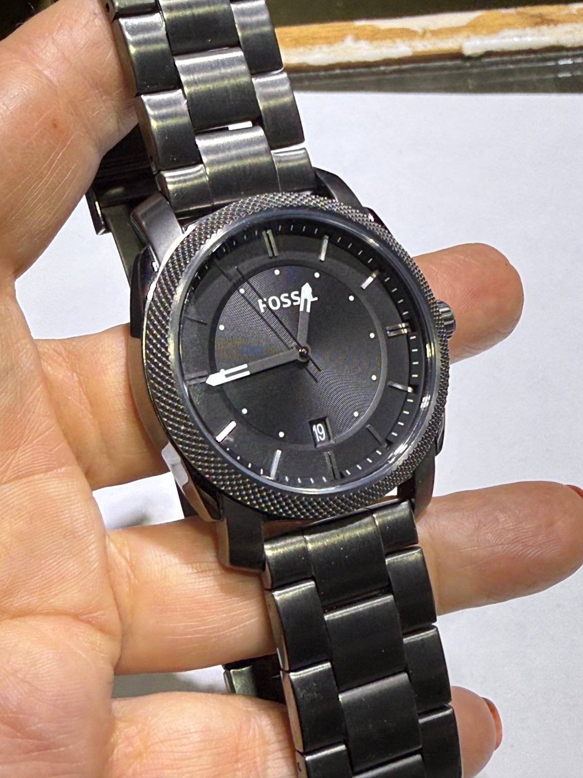 Fossil Machine FS4774 Men's black Stainless Steel Analog Dial Quartz Watch