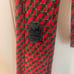 Hermes Light Red Silk Tie with Gray Belt Buckle Pattern
