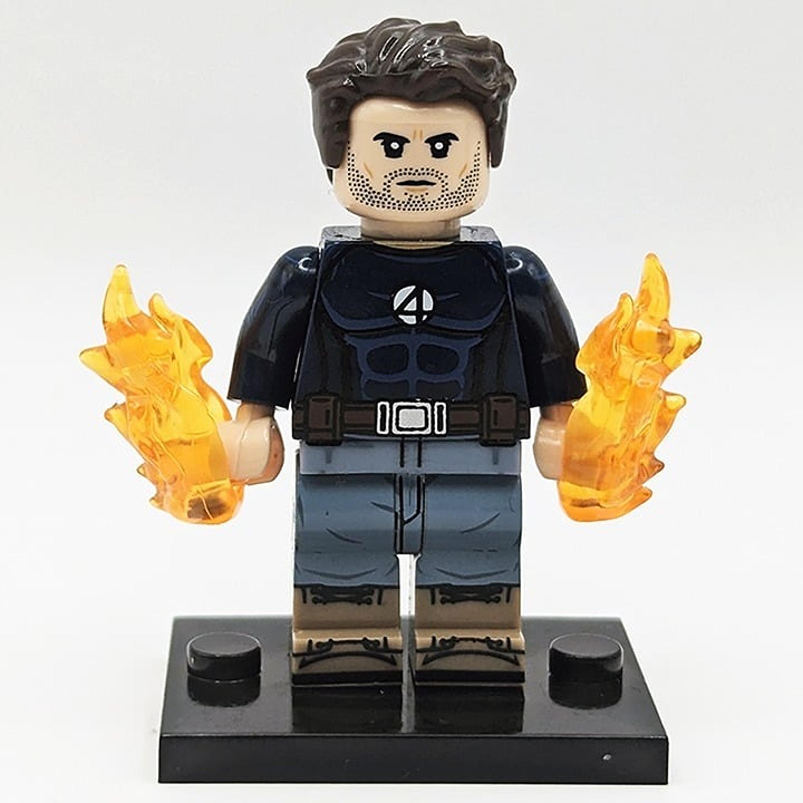 Johnny Storm Human Torch Fantastic 4 Chris Evans Custom Minifigure Deadpool
