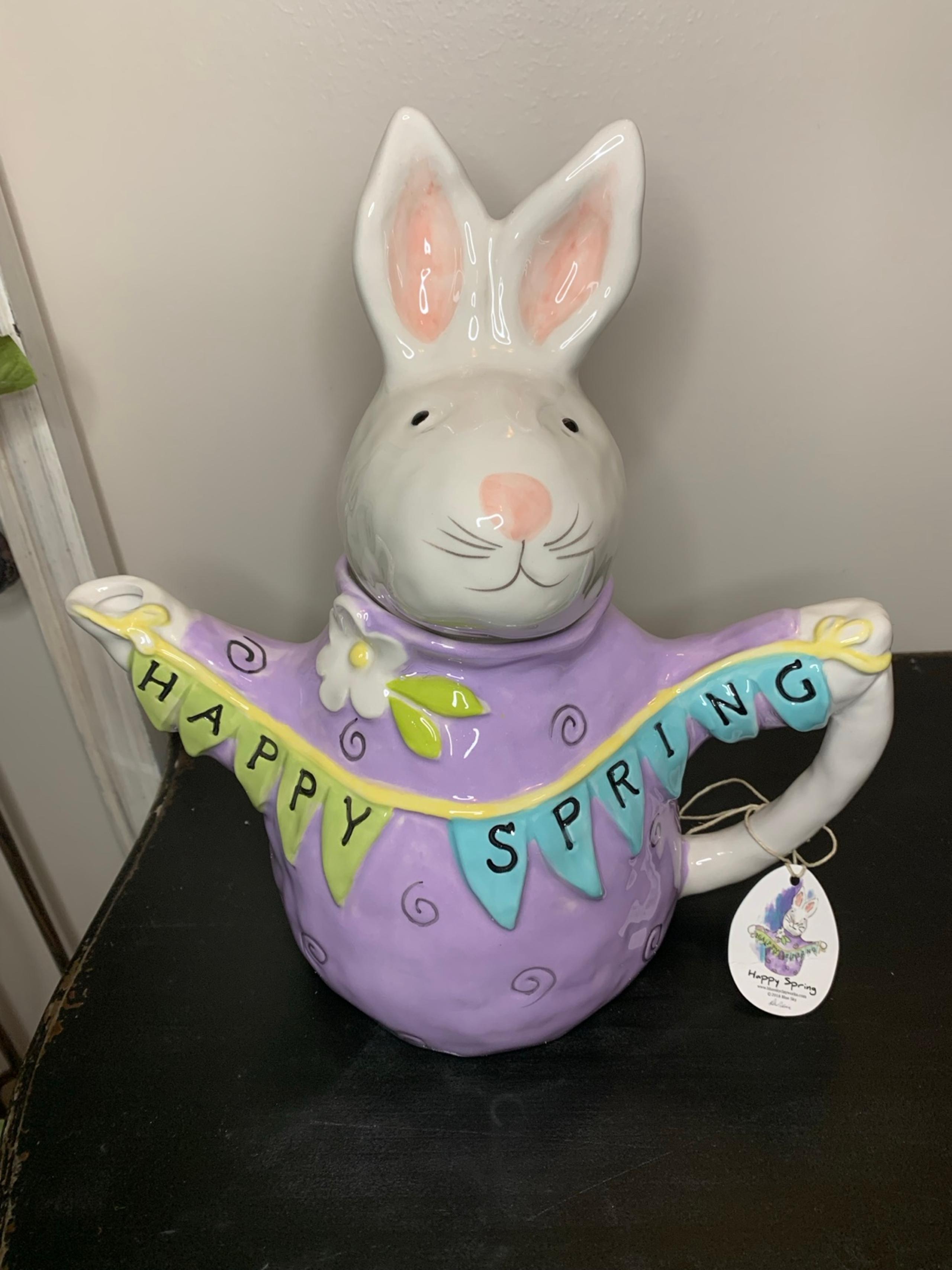 ❤️Johanna Parker❤️Easter Bunny❤️Blue Sky Teapot❤️