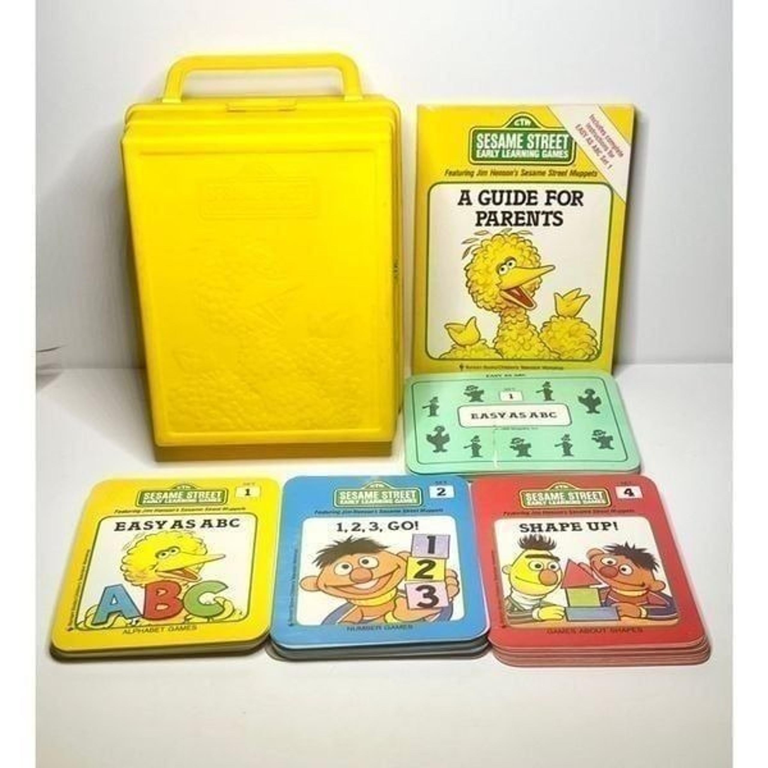 Vintage Sesame Street Early Learning Games Cards with Case 1989 Muppets