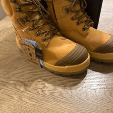 ROCKROOSTER Men's Work Boots, Steel Toe 6 inch, Slip Resistant Safety boots S 7