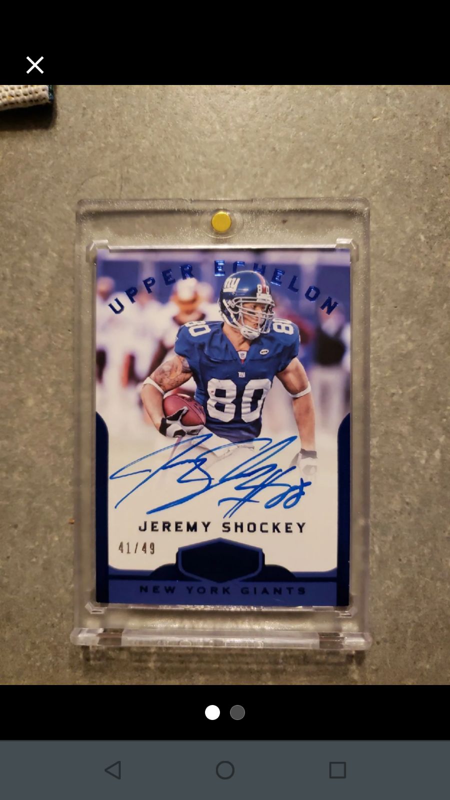 Jeremy Shockey Autographed Card
