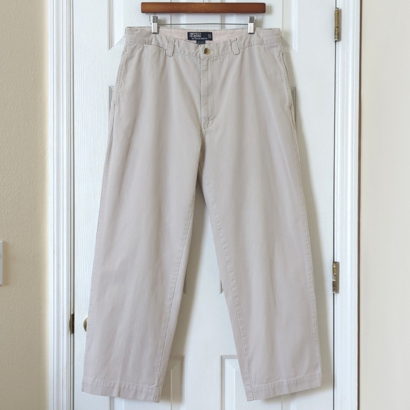 Polo Ralph Lauren 90's Vintage Philip Straight Leg Chino Pants Khaki 34 x 29