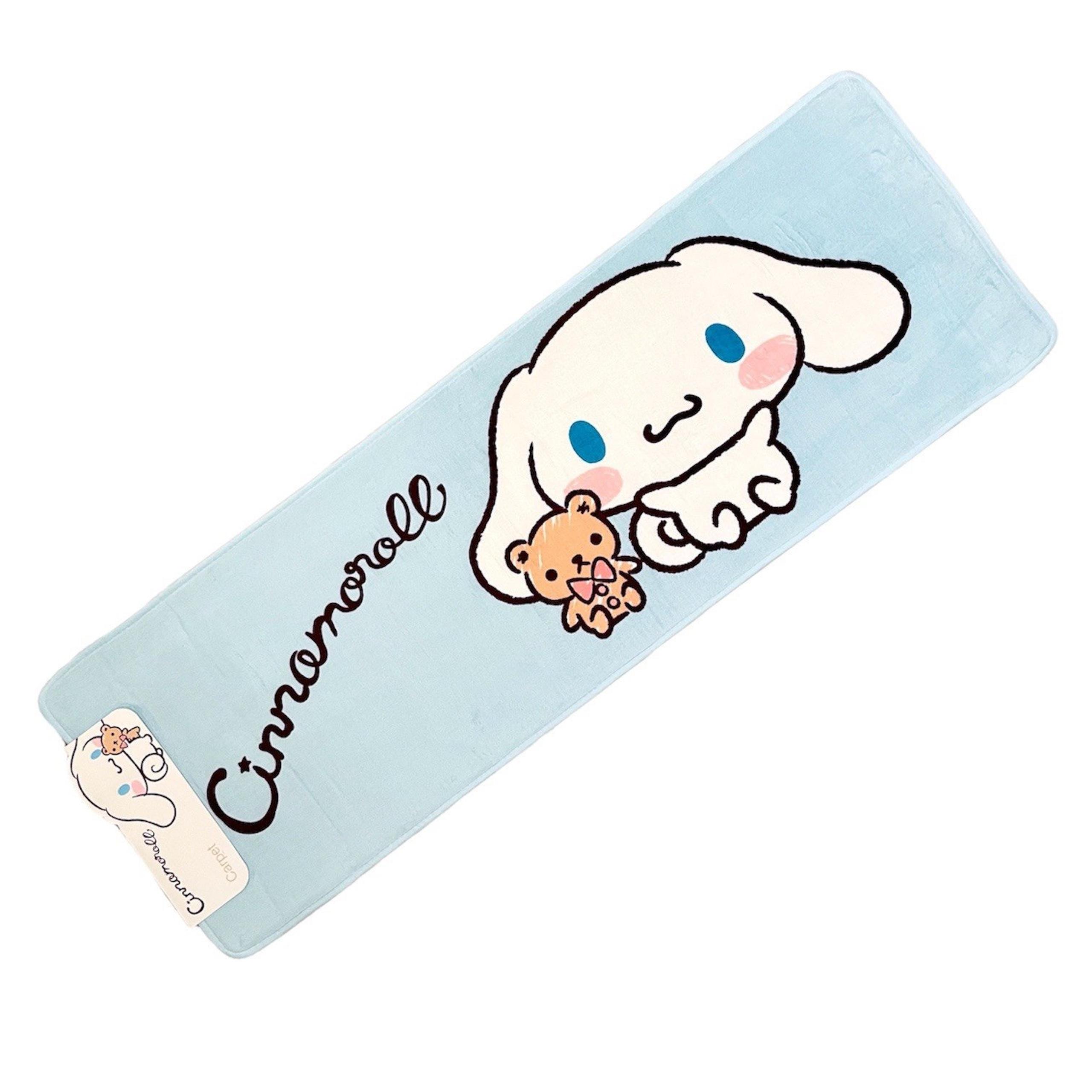 Cinnomoroll Long Floor Mat for Bedroom Bathroom Sanrio Light Blue Bath Soft Rug