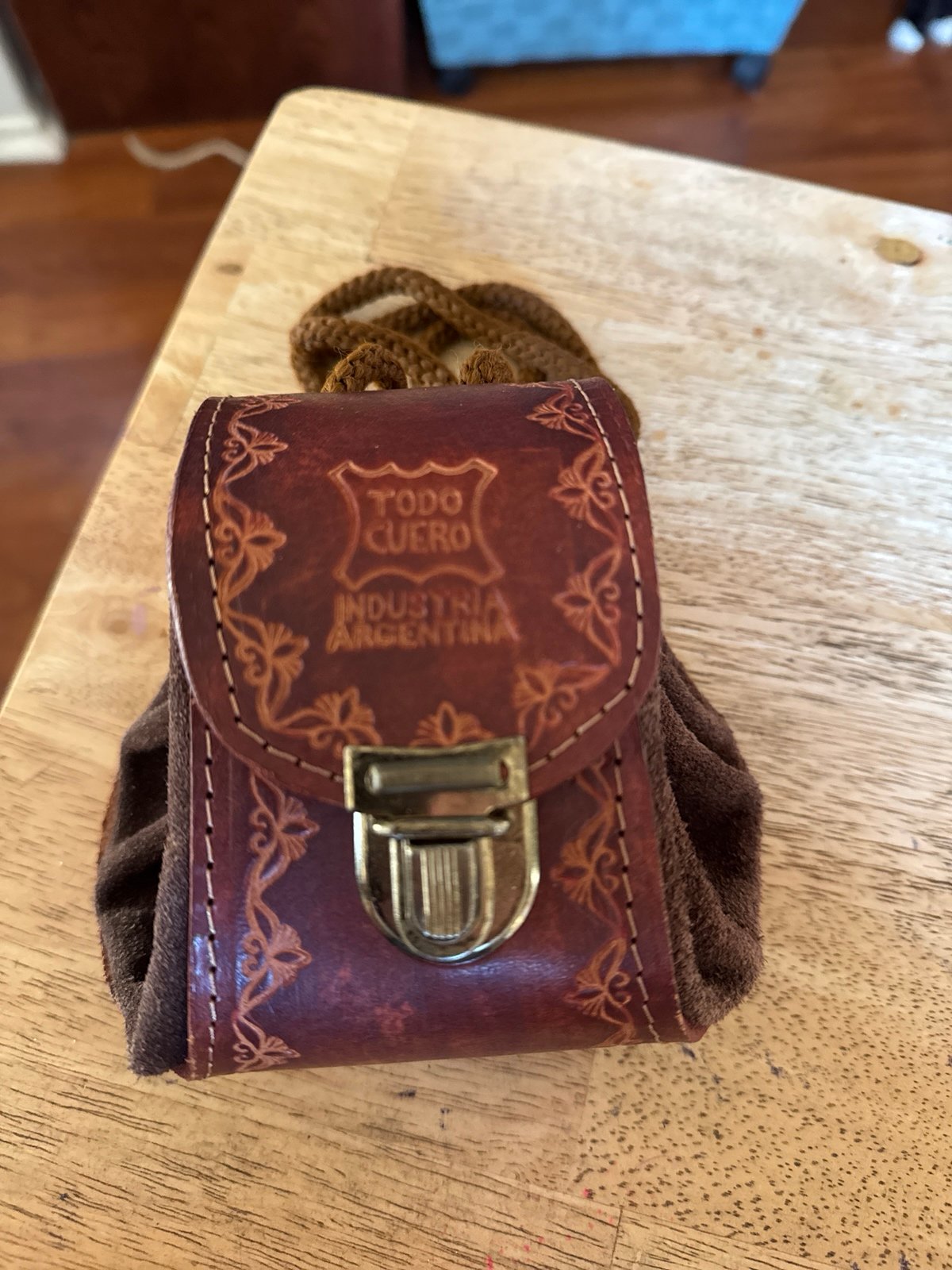Leather & suede Satchel small
