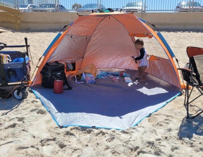 X-Large 4 Person Beach Tent Sun Shelter - Portable Sun Shade Instant Tent