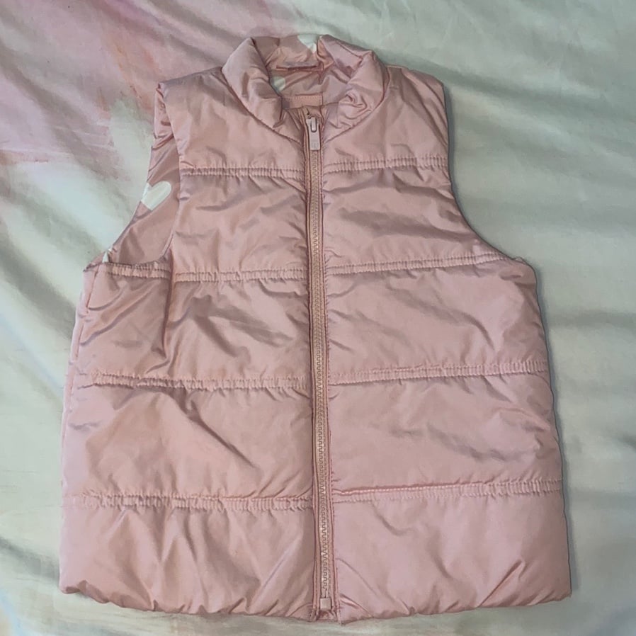 Baby Gap pink Heart Puffer Vest Jacket Toddler Size 5 NEW