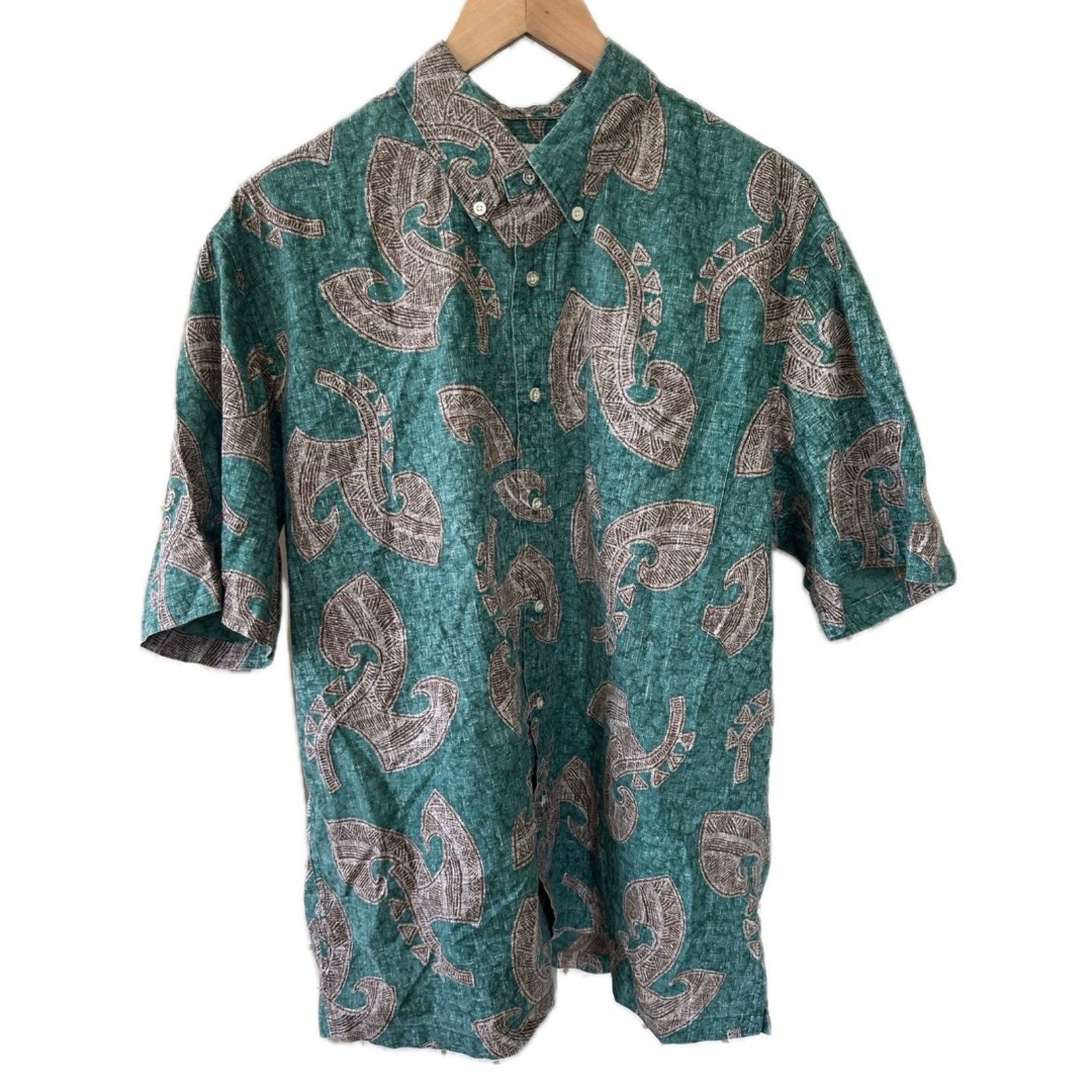 Reyn Spooner Limited Issue Men's Classic Tribal Warrior Hook Button Down Shirt L