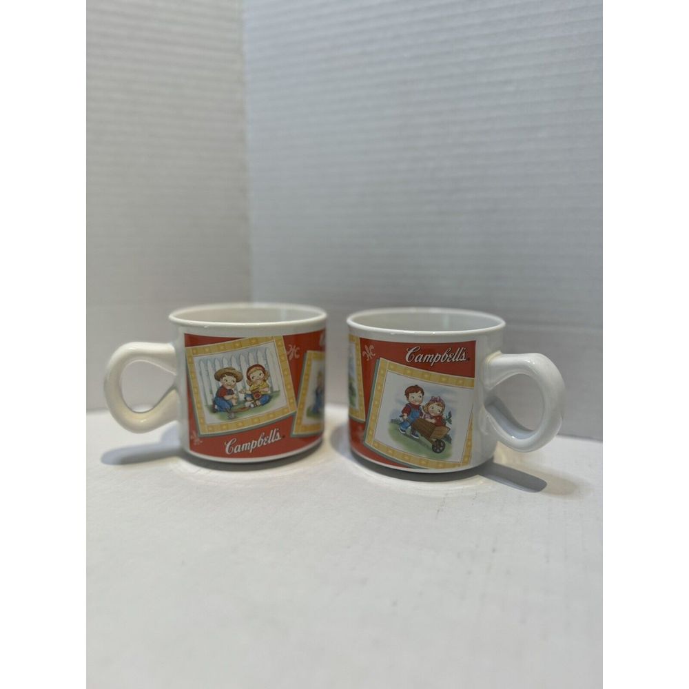 Collectible Vintage 2003 Campbell Kids On The Farm Mugs set of 2