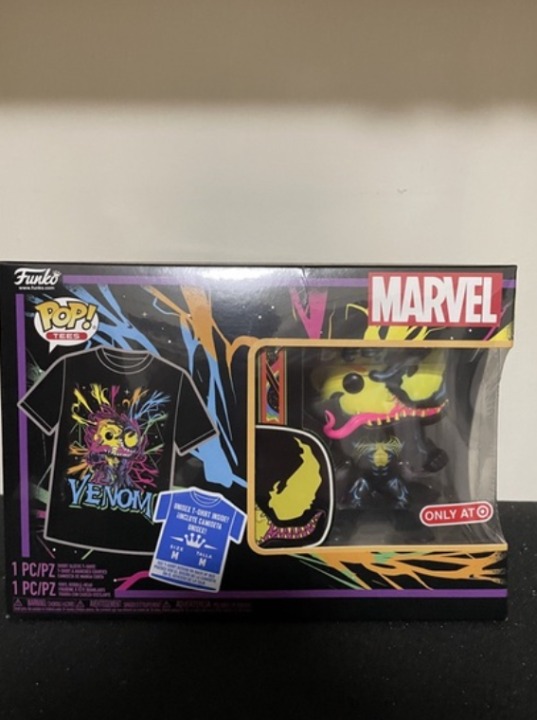 Marvel - Blackight Venom Tee + Funko Pop Target Exclusive