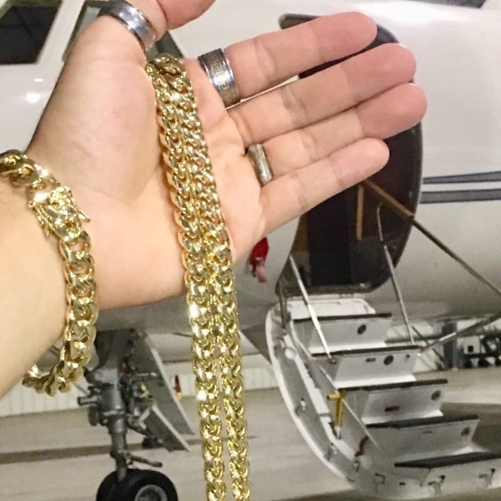 CUBAN LINK 18K GOLD NEW CHAIN ITALY