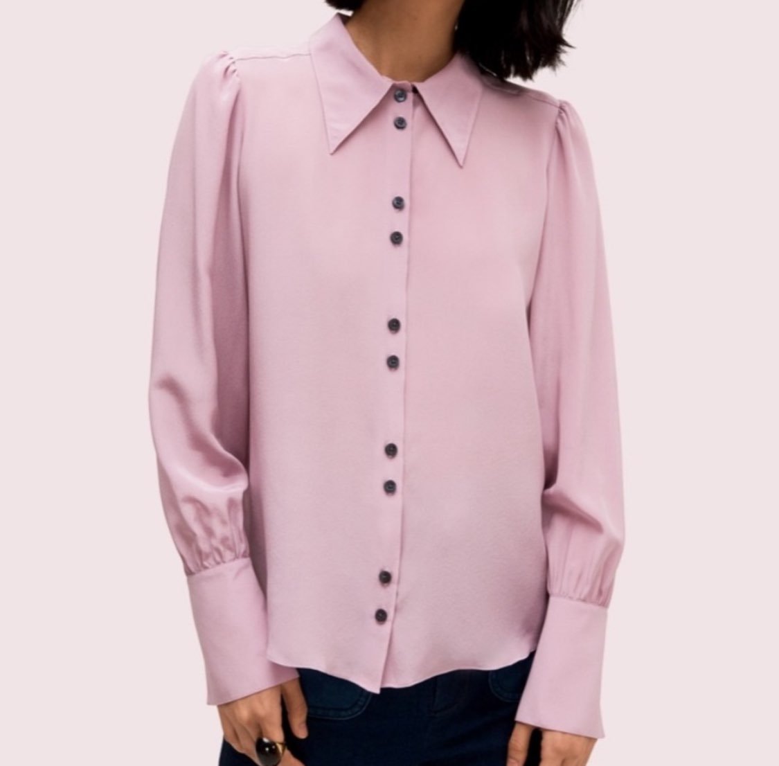 Kate Spade Silk Point Collar Blouse