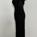 Torn by Ronny Kobo NWT Madi Open-Back Curve Hugging Knit Maxi Dress Black Size M