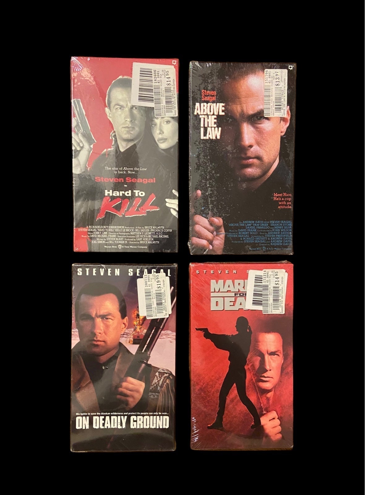 Steven Seagal Above the Law & 3 More Factory Sealed VHS Tapes-Lot