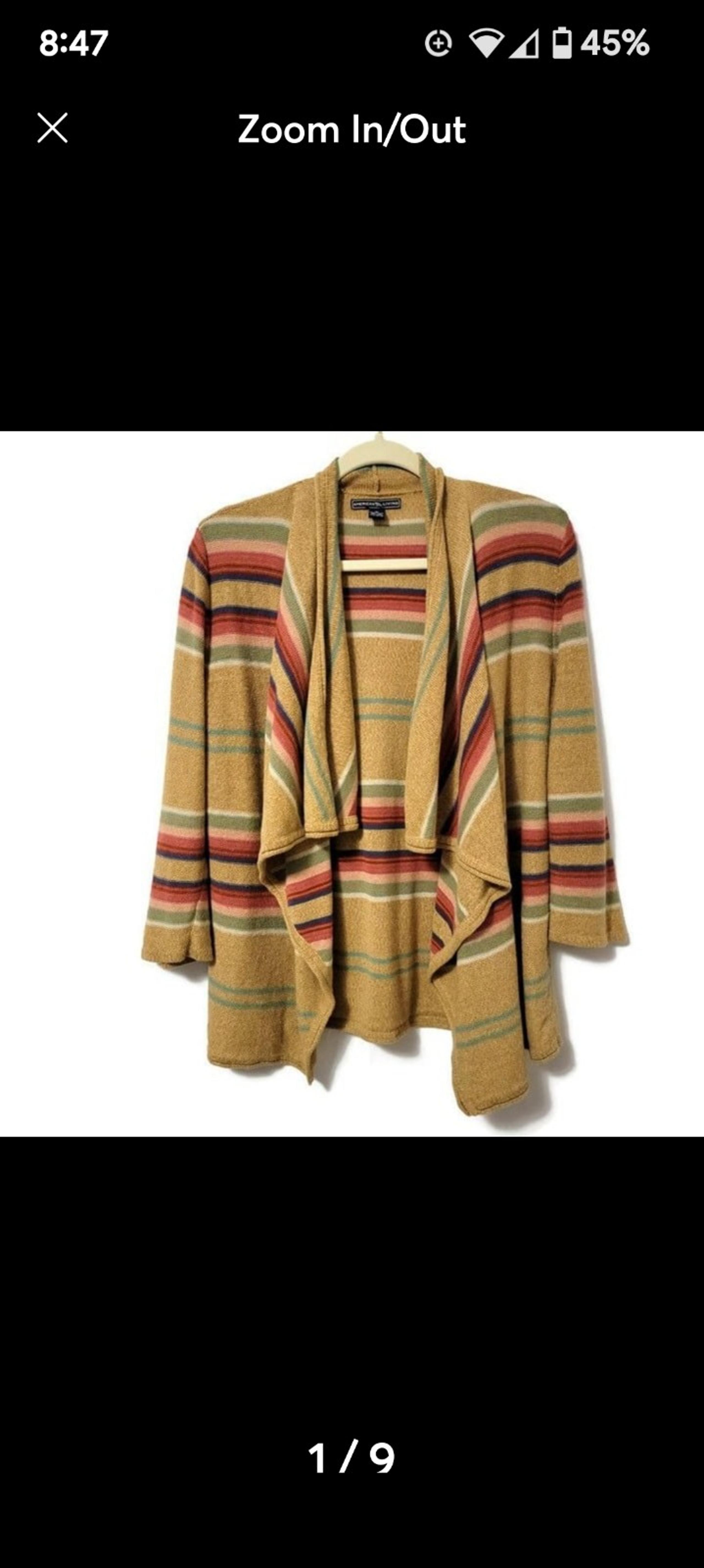 Ralph Lauren American living Southwestern Striped Cardigan Sweater Medium