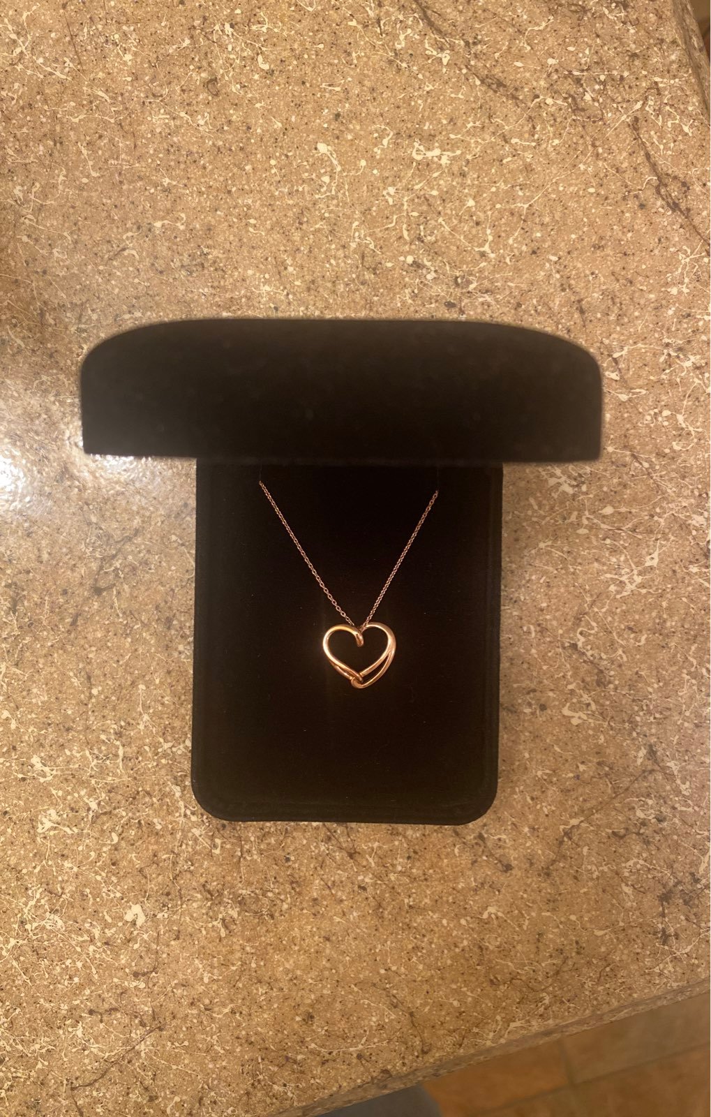 Love + Be Loved Heart Necklace 10K Rose Gold