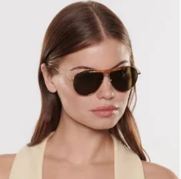 KREWE merrymen 18k + matte amaro polarized Gold Aviator Sunglasses UNISEX NEW
