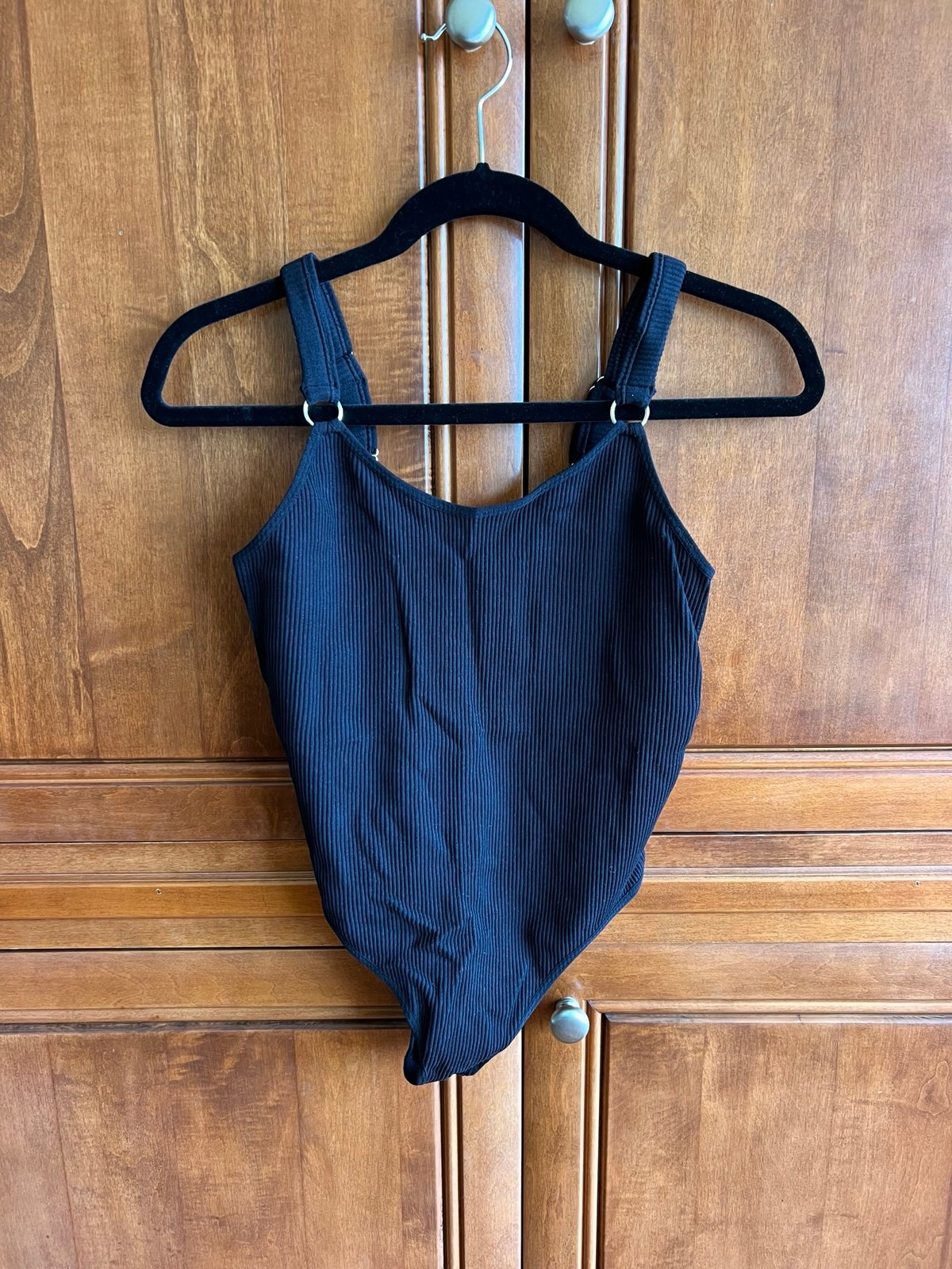 Black ribbed bodysuit