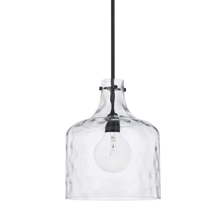 Capital Lighting Single Light 15 Tall Pendant with Clear Water Glass Shade