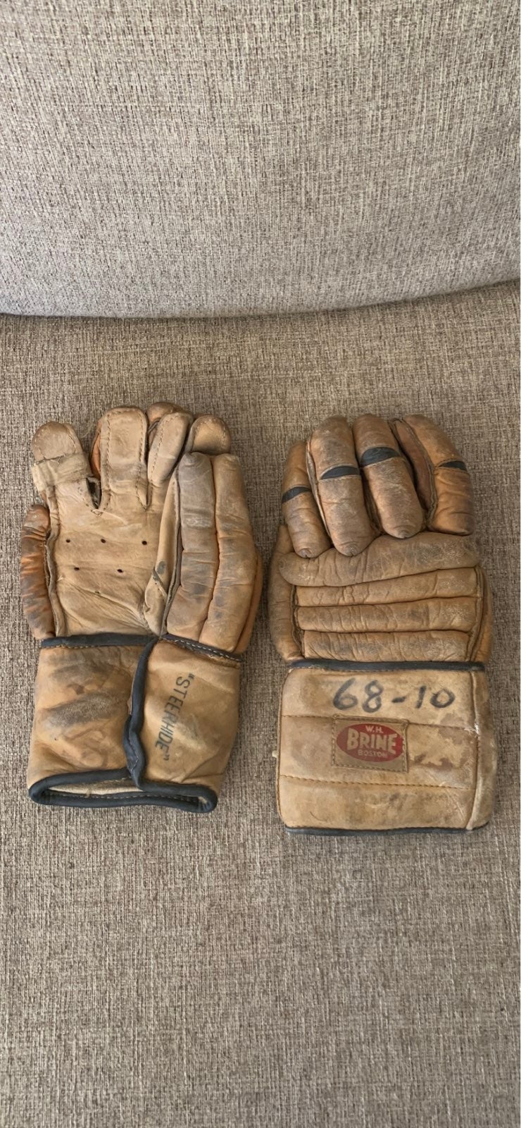 Vintage wh brine hockey lacrosse gloves