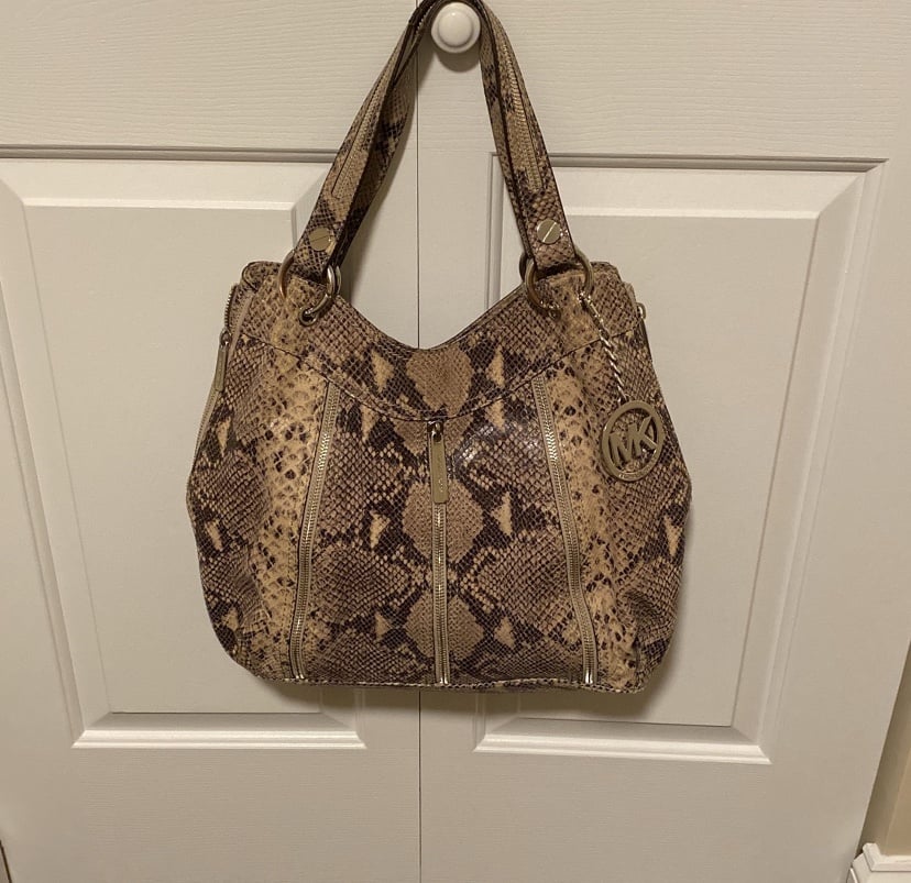 Michael Kors snakeskin handbag