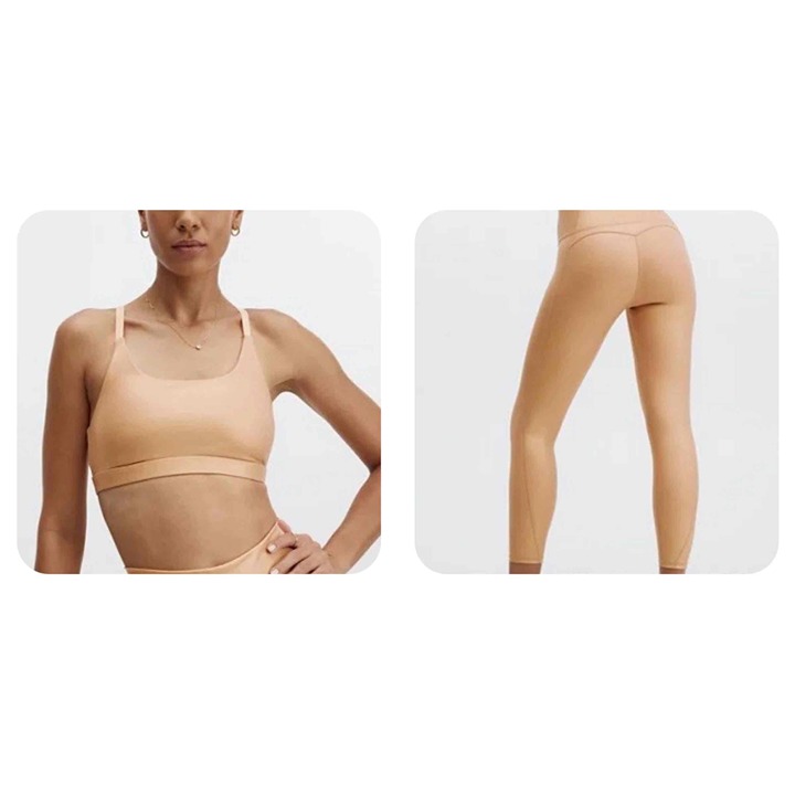 NWT Fabletics Iridescent Desert Gia Sports Bra PureLuxe Leggings 2 Piece Set S