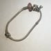Pandora Sterling Silver Elephant, Horseshoe Pink Enamel Charm Bracelet