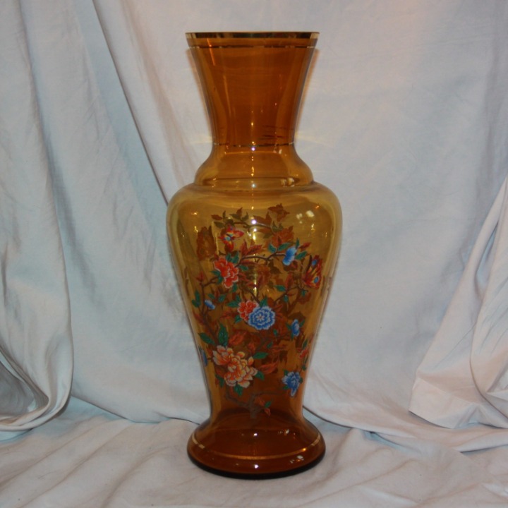 Norleans 15”Tall Amber Glass Vase