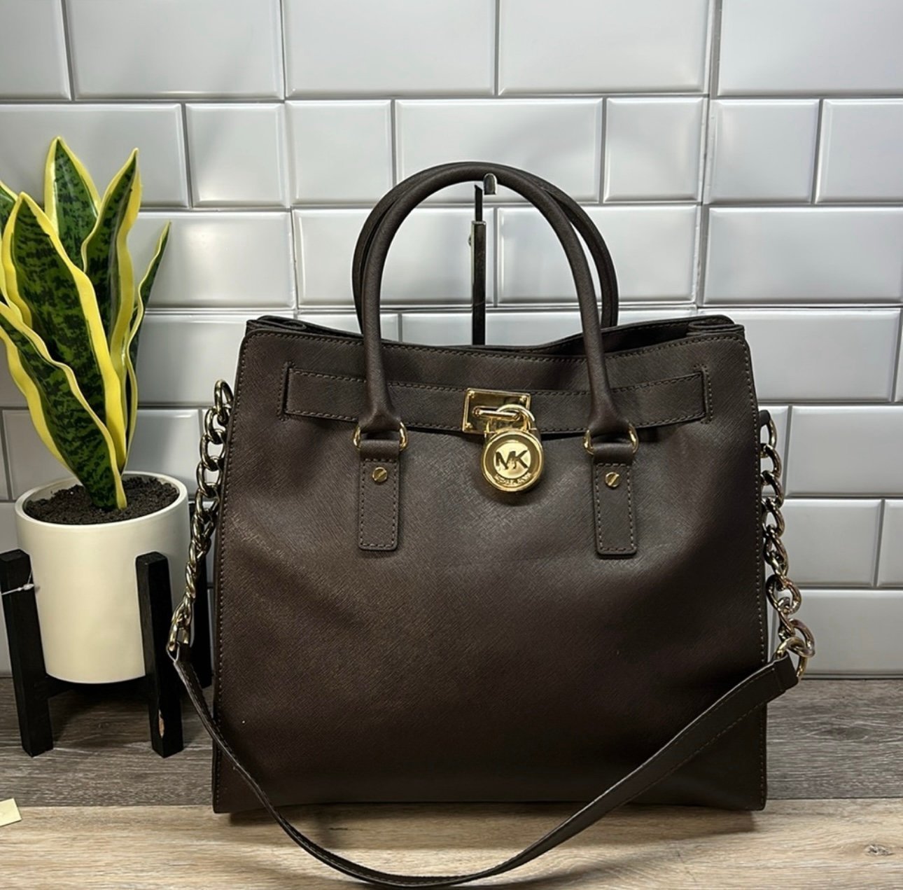Michael Kors Brown Large Hamilton Bag-GUC!