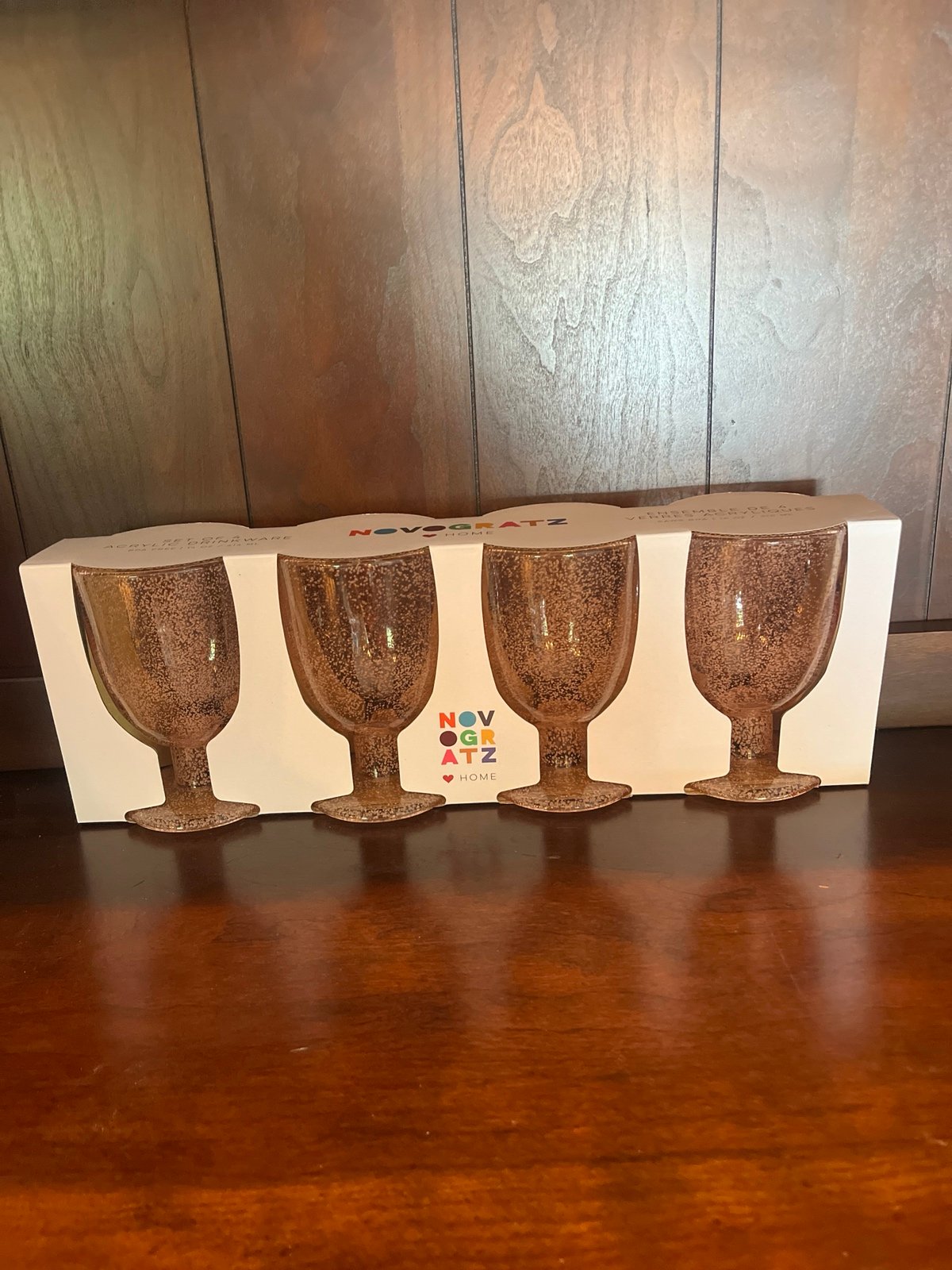 Novogratz Pink Acrylic Shatter Resistant Set of 4 Bubble 14 Ounce Glasses