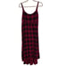 Torrid Womens 2X Red Black Plaid Sleeveless Challis Hi-Lo Maxi Dress V-Neck