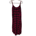Torrid Womens 2X Red Black Plaid Sleeveless Challis Hi-Lo Maxi Dress V-Neck