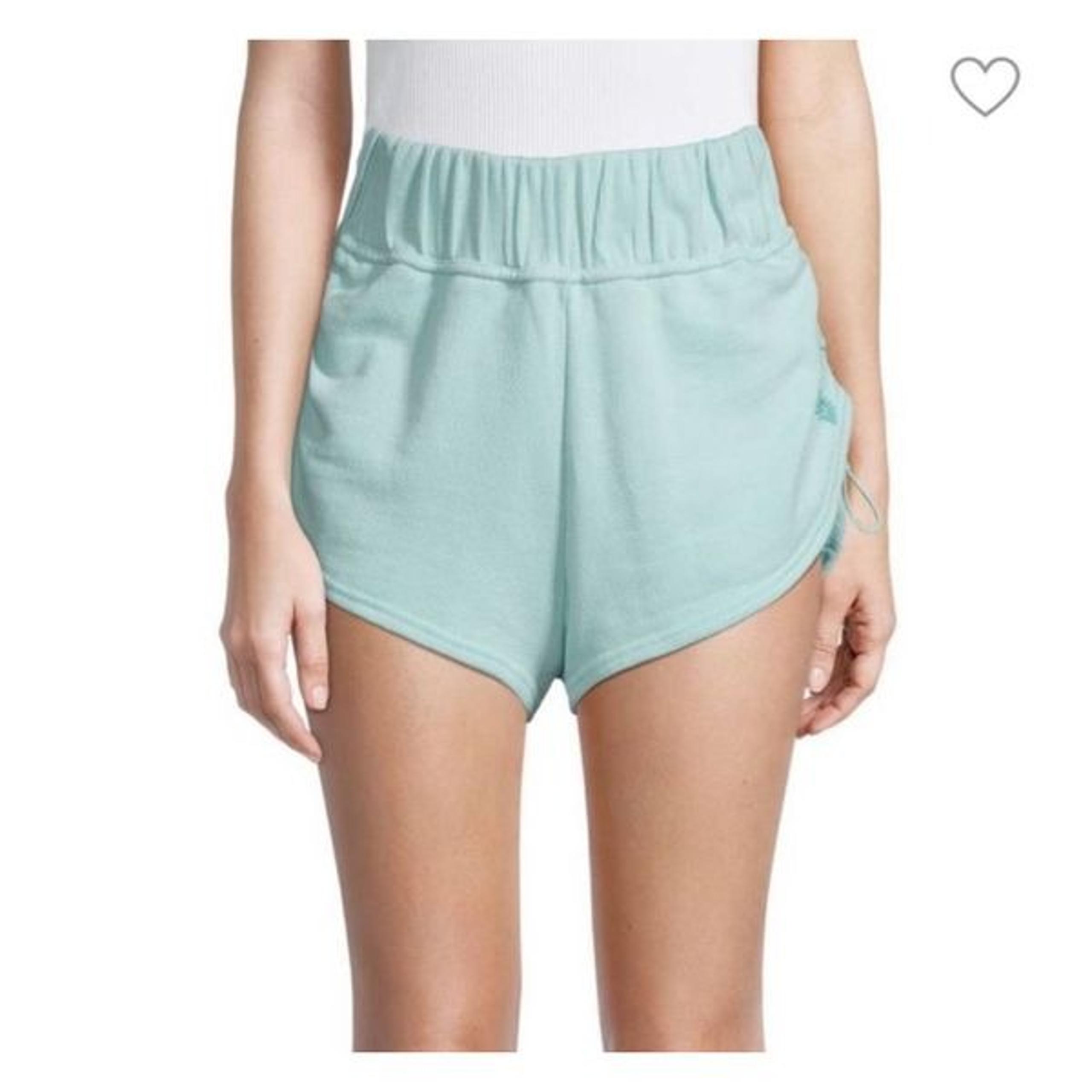 Free People Movement Women's Ruched Cinched Off Side Active Shorts Blue XS NWT