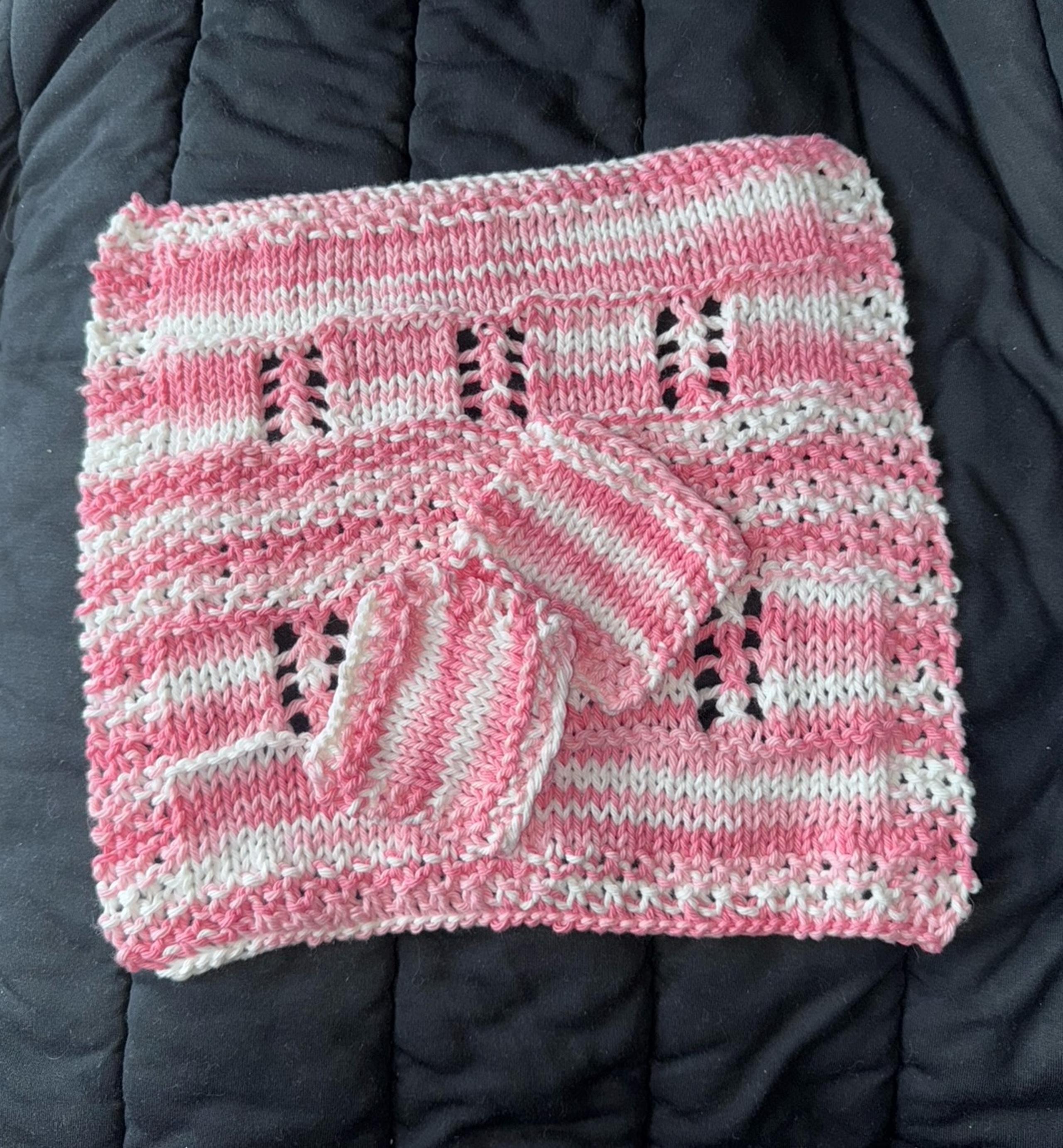 hand knit xl spa style washcloth & reusable cotton pads
