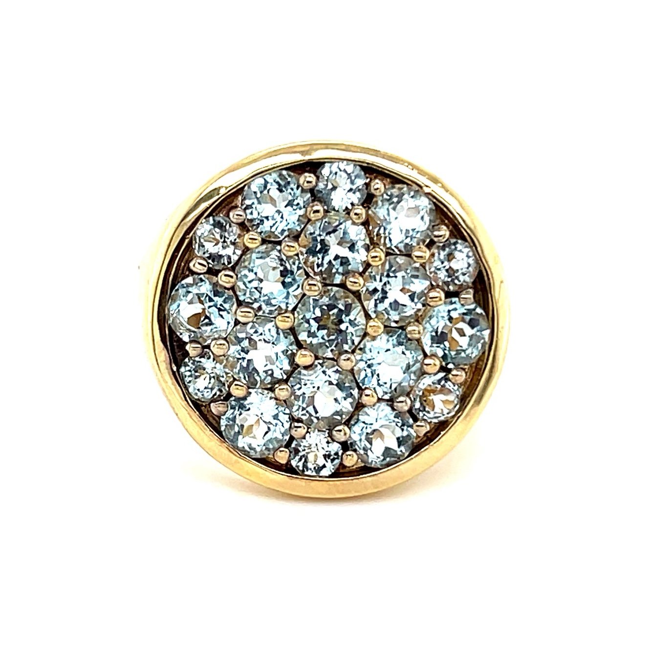 925 Gold Vermeil Blue Stones Ring